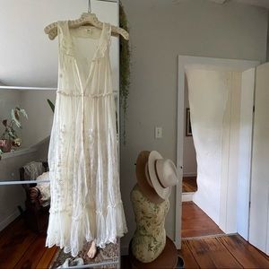 Free People Button Closure Lace Slip